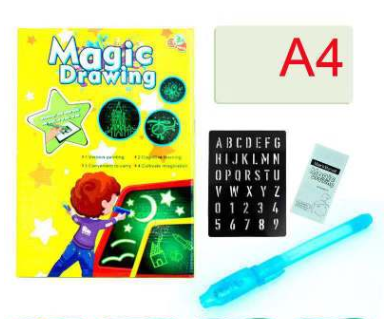 Educational Toy Drawing Pad 3D Magic 8 Light Effects Puzzle Board Sketchpad Kids DealSniper.net English version L