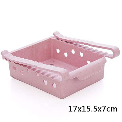 Hanging Plastic Refrigerator Clapboard Storage Rack Kitchen Supplies Kitchen dealsniper-net Pink 2 1