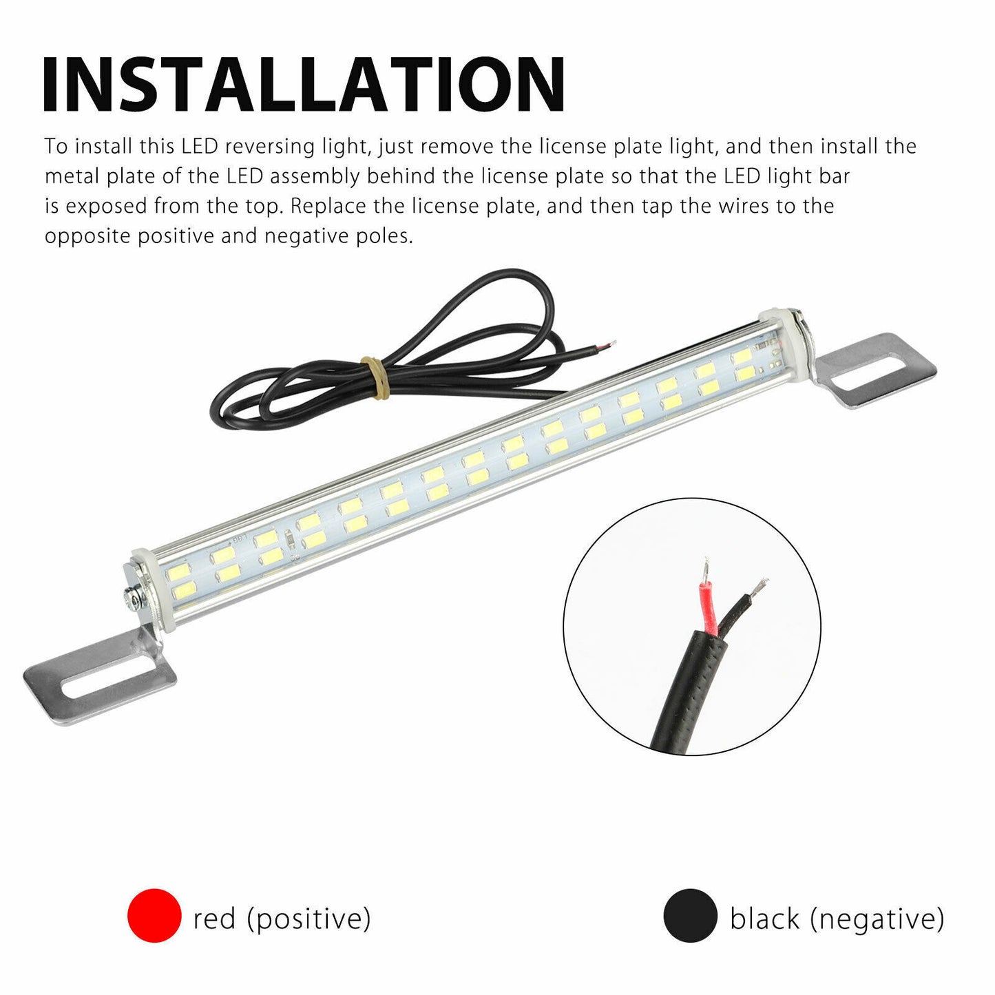 Universal License Plate LED Lamp Back Light Bar For Car SUV Truck RV 6000K White Vehicle dealsniper-net