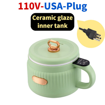 Multifunctional Home Dormitory Noodle Cooking Pot Kitchen DealSniper.net Green 110V US