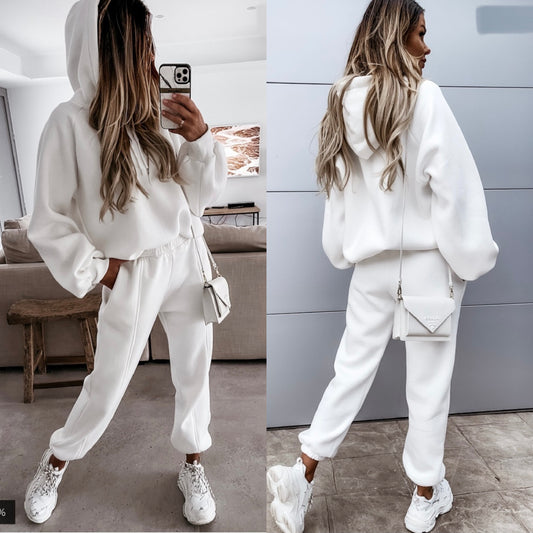 New Sports And Leisure Suit Two-piece Women Women dealsniper-net White L