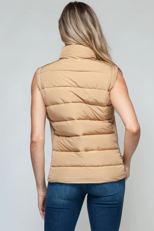 Snobbish Zip Up Turtleneck Vest With Pockets Women DealSniper.net