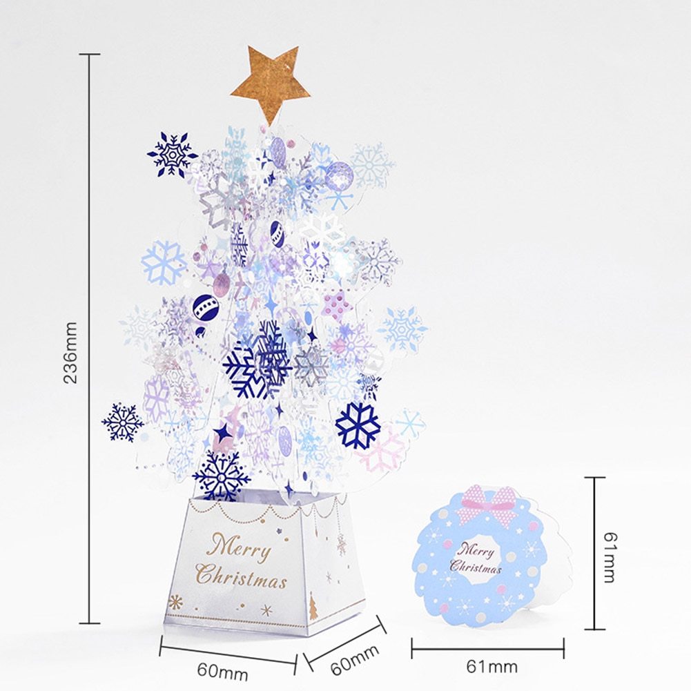 Christmas Tree Pop-Up Card 3D Card Christmas Greeting Card Holidays dealsniper-net Blue
