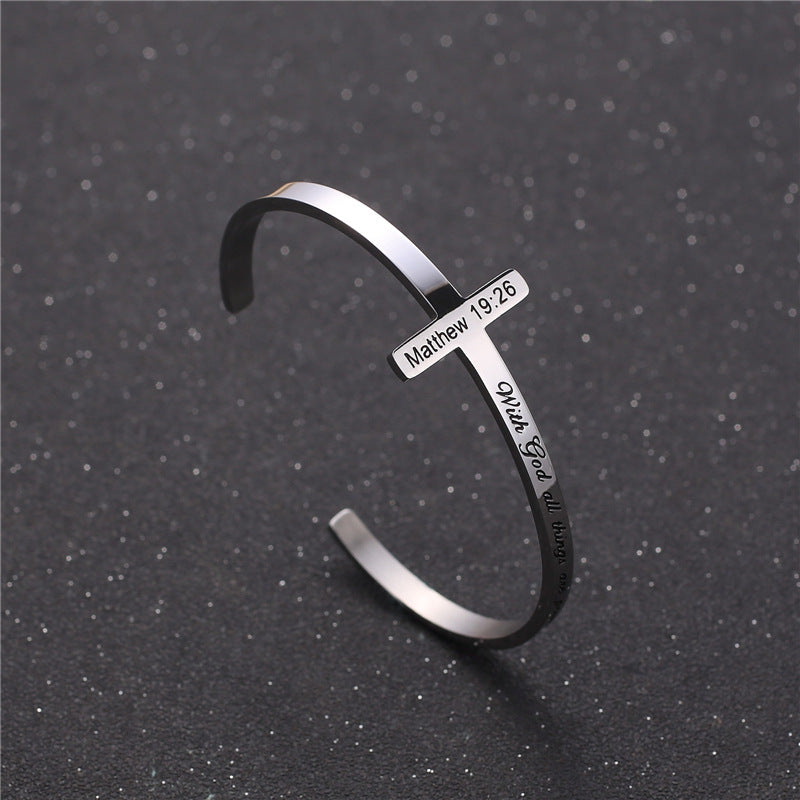 Special titanium steel bracelet with lettering Jewelry dealsniper-net