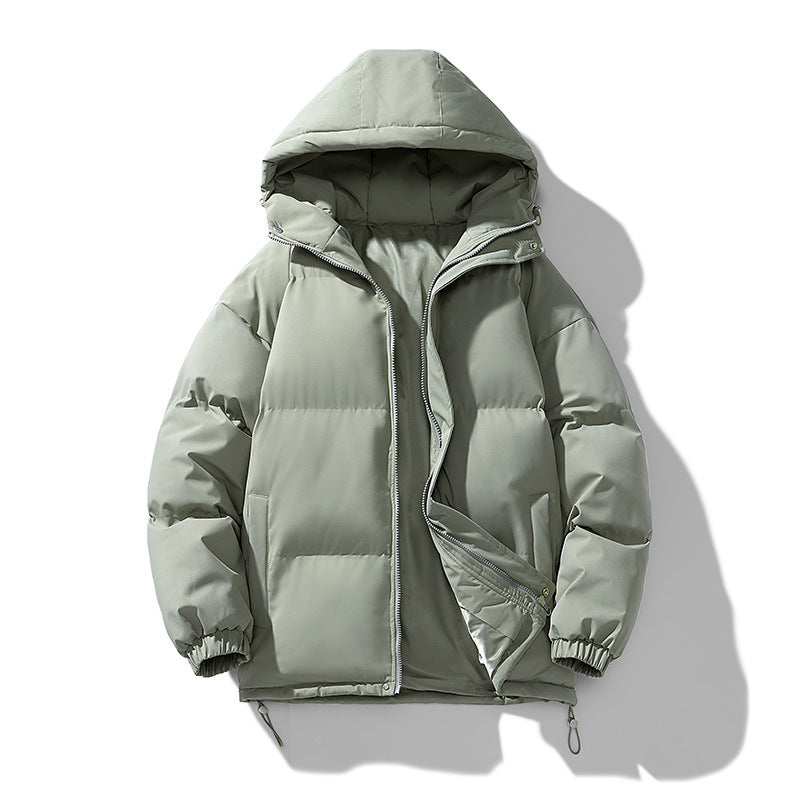 Men's Hoodie Coat Winter Fashion Solid ZIp-up Thickened Jacket Men null Gray Green 2XL