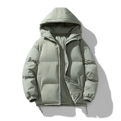 Men's Hoodie Coat Winter Fashion Solid ZIp-up Thickened Jacket Men null Gray Green 2XL