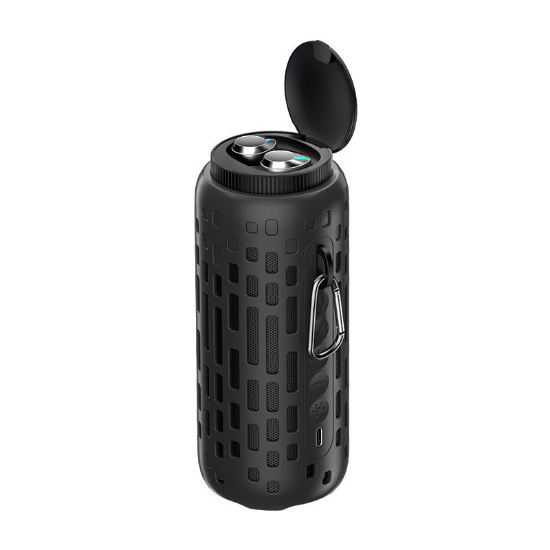 Outdoor Small Steel Cannon Wireless Dual Ear Bluetooth Earphones Gadgets dealsniper-net Black