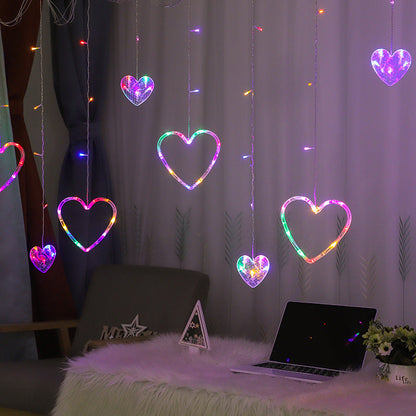 Love Curtain Light Romantic Room Proposal Scene Layout House DealSniper.net Color USB