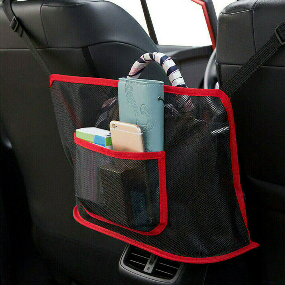 Universal Car Seat Net Pocket Handbag Holder Organizer Storage Bag Between Seats Vehicle dealsniper-net default