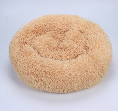 Doghouse plush round pets keep warm in autumn and winter Pets dealsniper-net Khaki 2XL