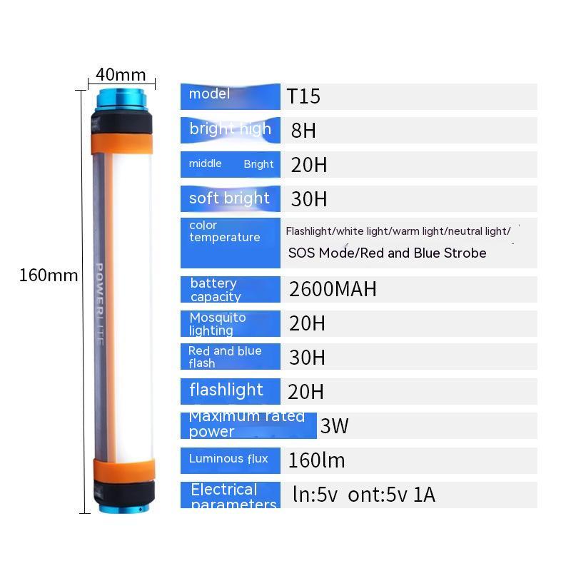 Waterproof LED Light For Camping Multi-function Mosquito Repellent Outdoor DealSniper.net T15 16cm 2600mah