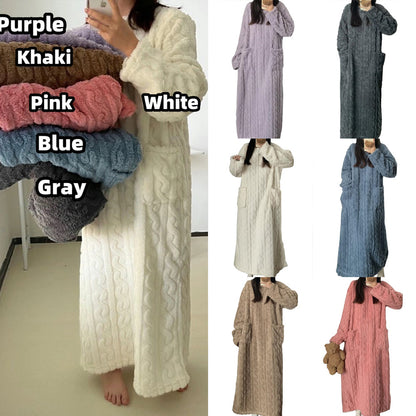 Winter Coral Fleece Sleepwear Women's Nightgown Women DealSniper.net