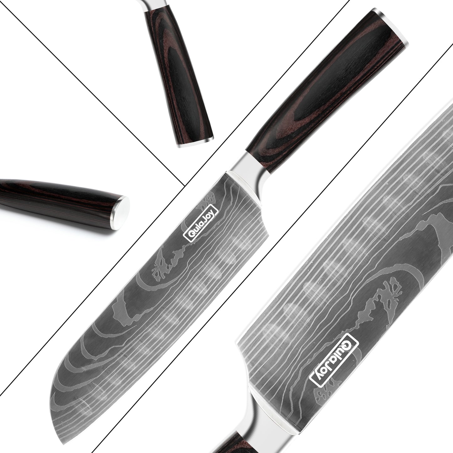 Qulajoy Santoku Knife, High Carbon Stainless Steel Chef Knife Japanese Kitchen Knives With Ergonomic Pakkawood Handle, Chopping Knife For Home Kitchen Cooking Kitchen DealSniper.net