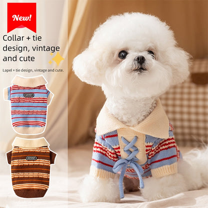 Cat Sweaters Cold Weather Dog Striped Pullover Pets dealsniper-net