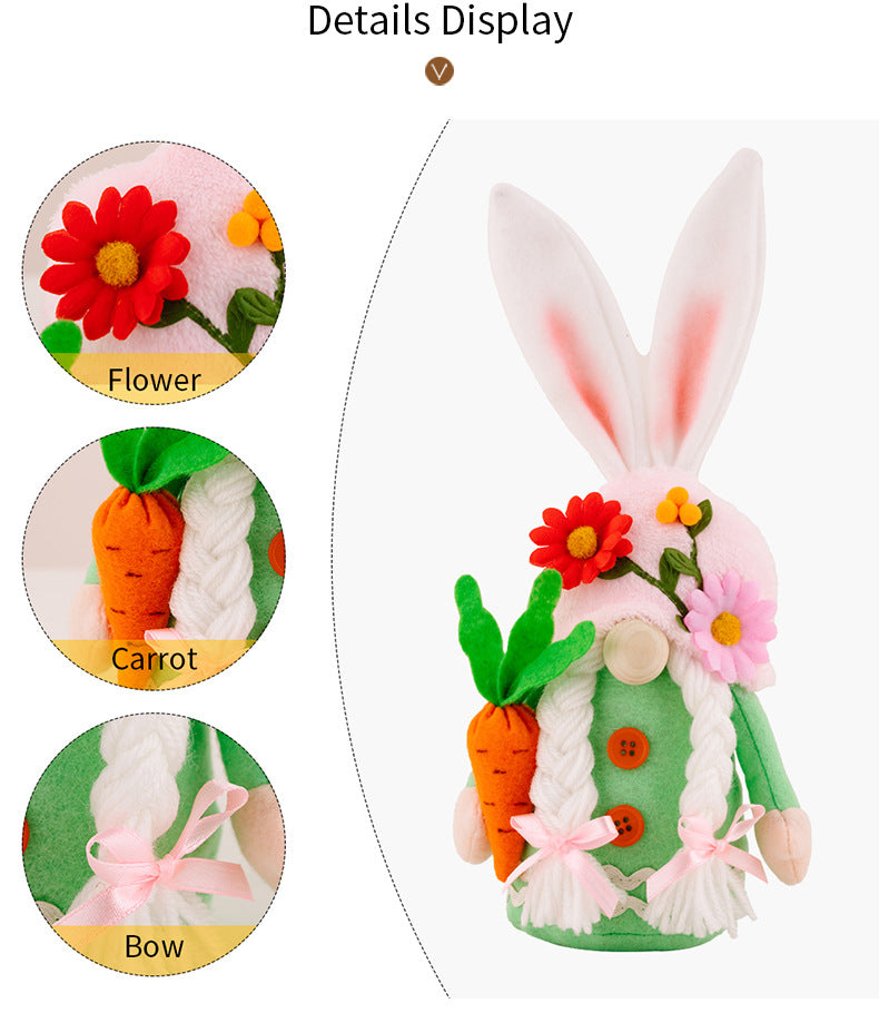 Easter Faceless Gnome Rabbit Doll DIY Handmade Home Decoration Kids dealsniper-net