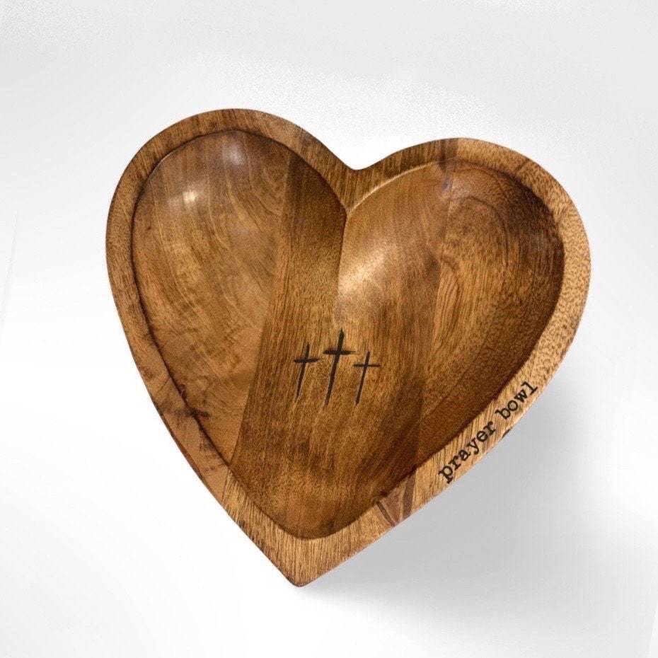 Heart Prayer Bowl Gift Wooden Holidays DealSniper.net Gift Bowl