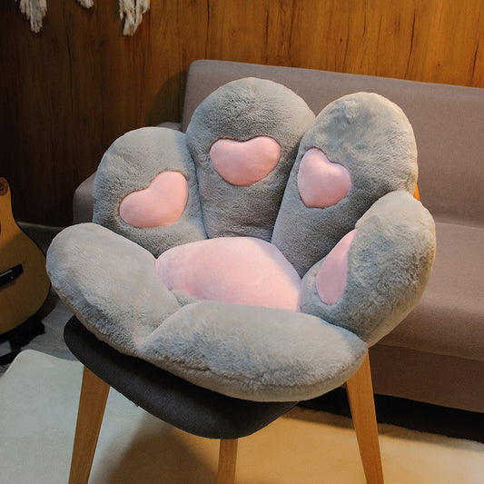 Cute Cat Paw Back Pillows Plush Chair Cushion Animal Child Seat Home dealsniper-net Grey 7060cm