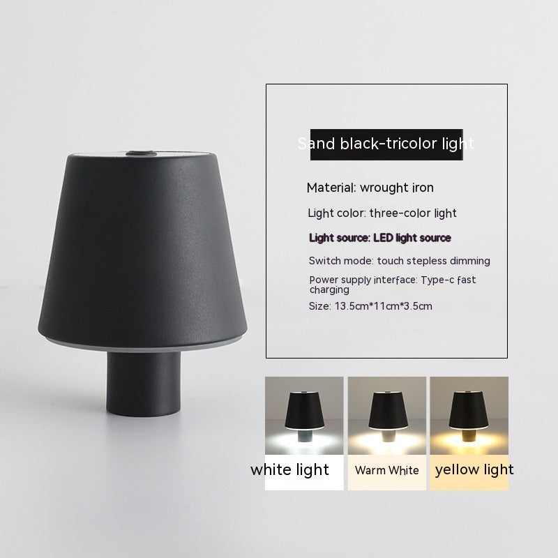 Bedside Lamp Advanced Dimmable Table Lamp Home Decor dealsniper-net Sand Black Iron Art