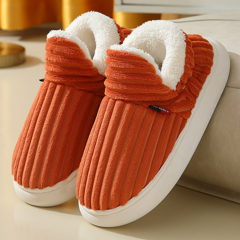 Full Heel Wrap Cotton Shoes Fleece Lined Platform Women dealsniper-net Orange Red 36to37