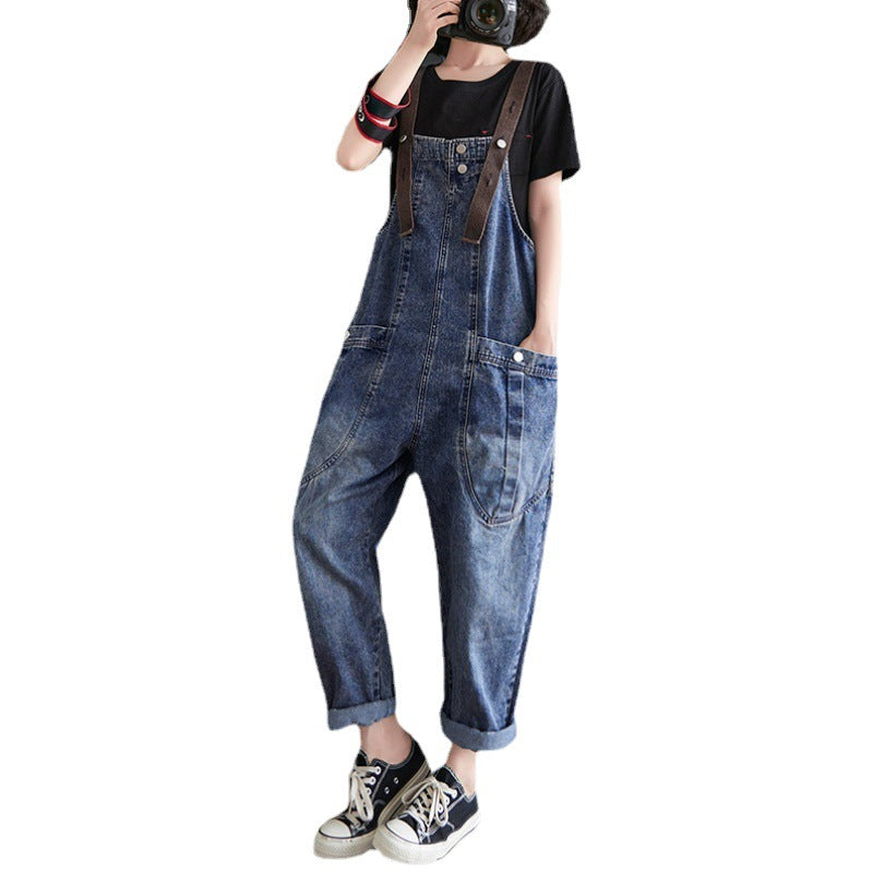 Women's Loose Overalls And Slim Student's Overalls Women dealsniper-net Blue 2XL