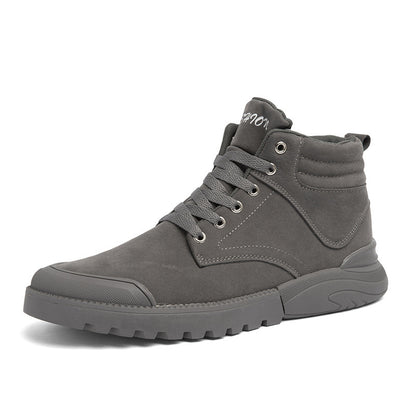 Ankle Boots Men Winter Warm Plush Shoes Men DealSniper.net Grey Size39