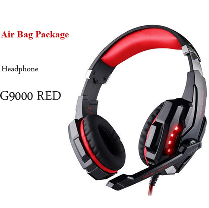 Wired Gaming Headset Headphones Surround Sound Deep Bass Gadgets dealsniper-net Black red G9000