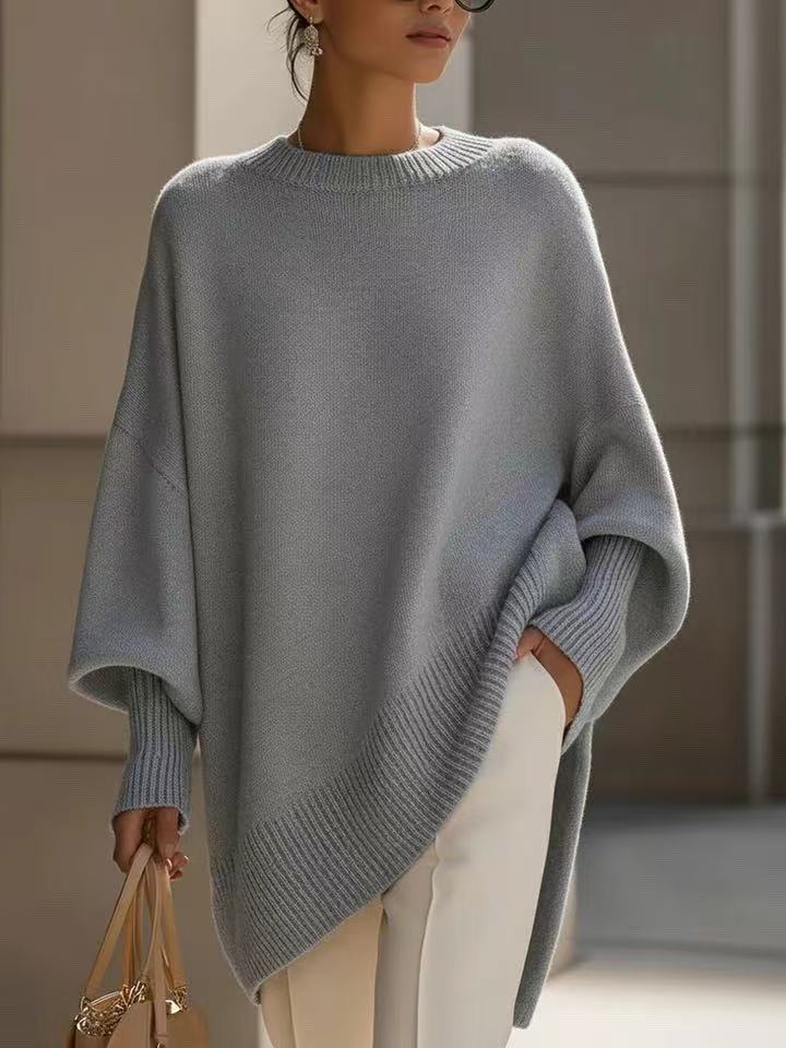 Thick Round Neck Women's Loose All-matching Knitted Pullover Sweater Women Gym From House