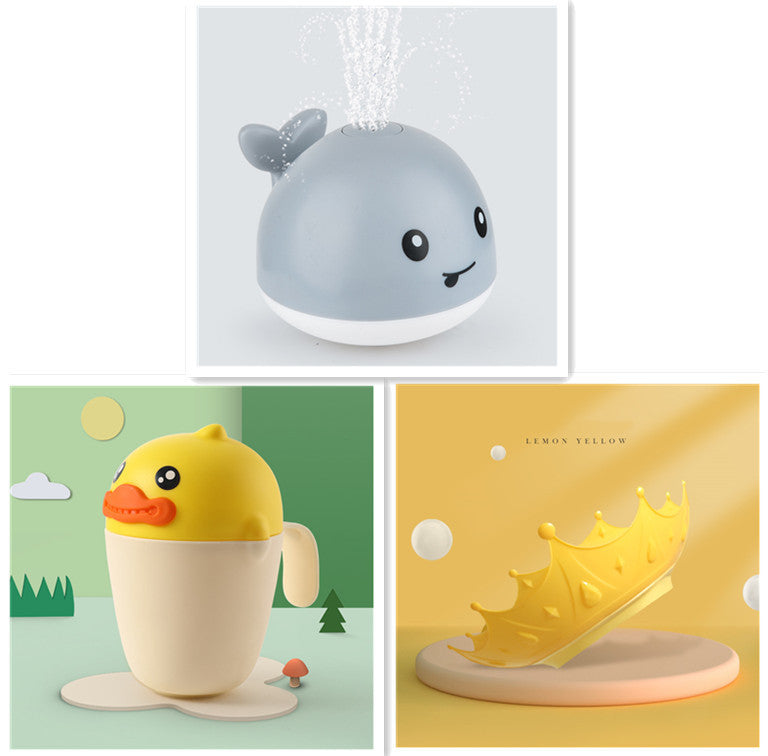 New Baby Bathroom Bath Electric Induction Whale Spray Small Toy Kids dealsniper-net 13set