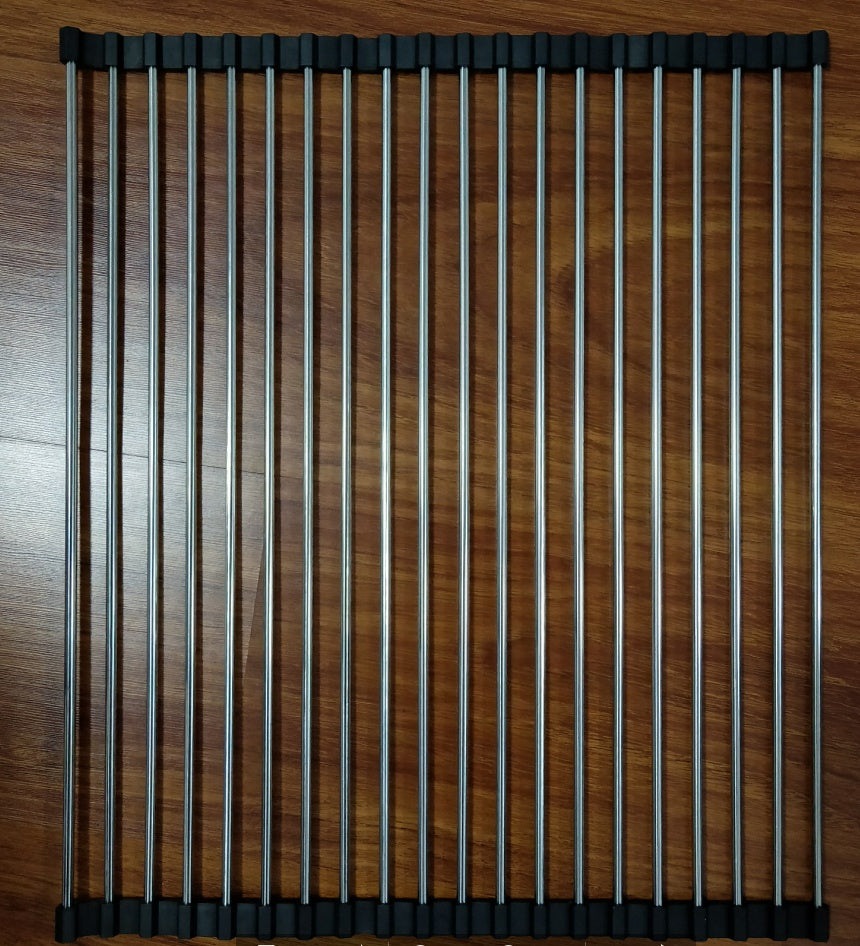 Folding Kitchen Drain Sink Rack Stainless Steel Kitchen DealSniper.net Black 52x40 20 L