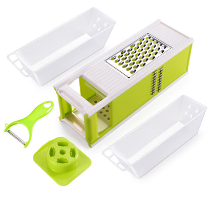 Multifunctional Kitchen Utensils Cutting Tool Kitchen dealsniper-net Green Two drains