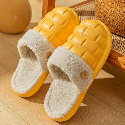 Plaid Slippers EVA Detachable Slippers Cozy Nonslip Warm Plush Shoes Winter House Shoes For Women Women dealsniper-net