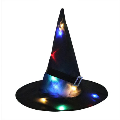 Halloween Decoration Witch Hat LED Lights Halloween Elf Ears Kids Deals DealSniper.net Black Glow