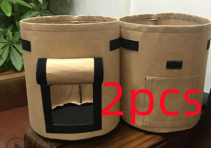 Breathable Potato Tomato Vegetable Plant Growth Bag Garden dealsniper-net Camel brown2PCS Medium