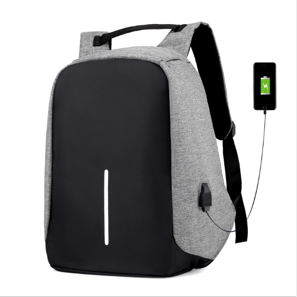 Multi-Functional Water Resistant USB Charging Computer Notebook Backpack Bag Men dealsniper-net Gray