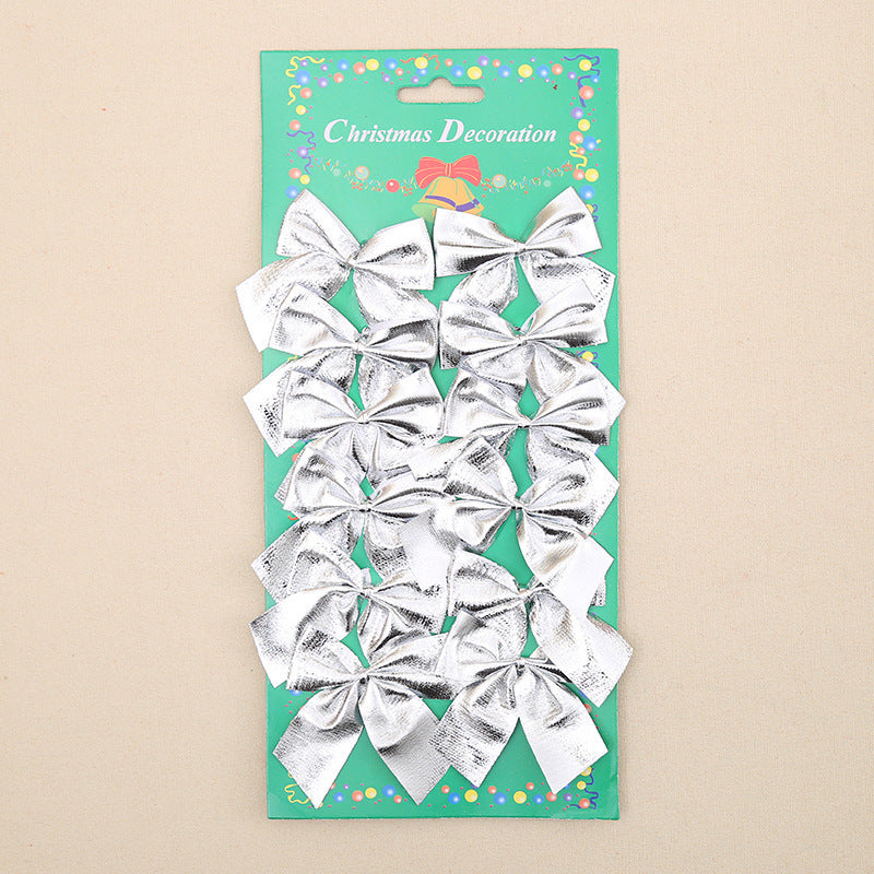 Christmas Tree Ornaments Christmas Decoration Bow Holidays dealsniper-net Silver