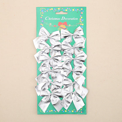 Christmas Tree Ornaments Christmas Decoration Bow Holidays dealsniper-net Silver