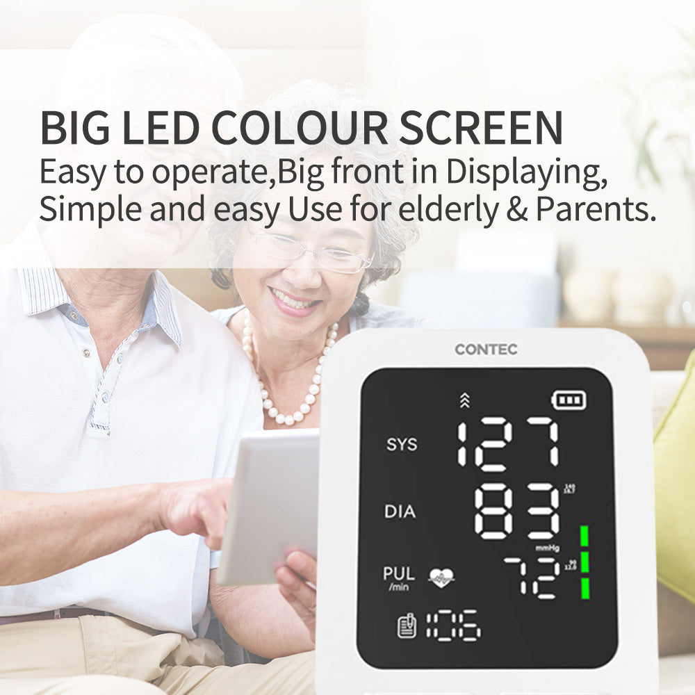 CONTEC08E LED Screen Electronic Sphygmomanometer Adult BP Cuff Monitor Blood Pressure NIBP Records Electronics DealSniper.net