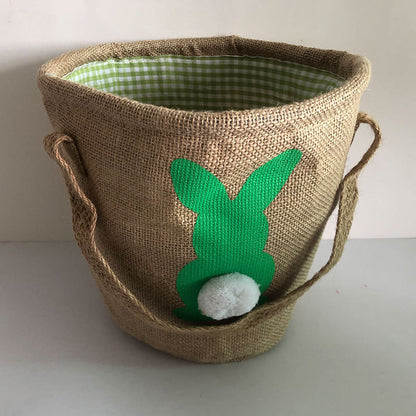 Easter Basket Jute Jesus Day Tote Bag Deals dealsniper-net Green