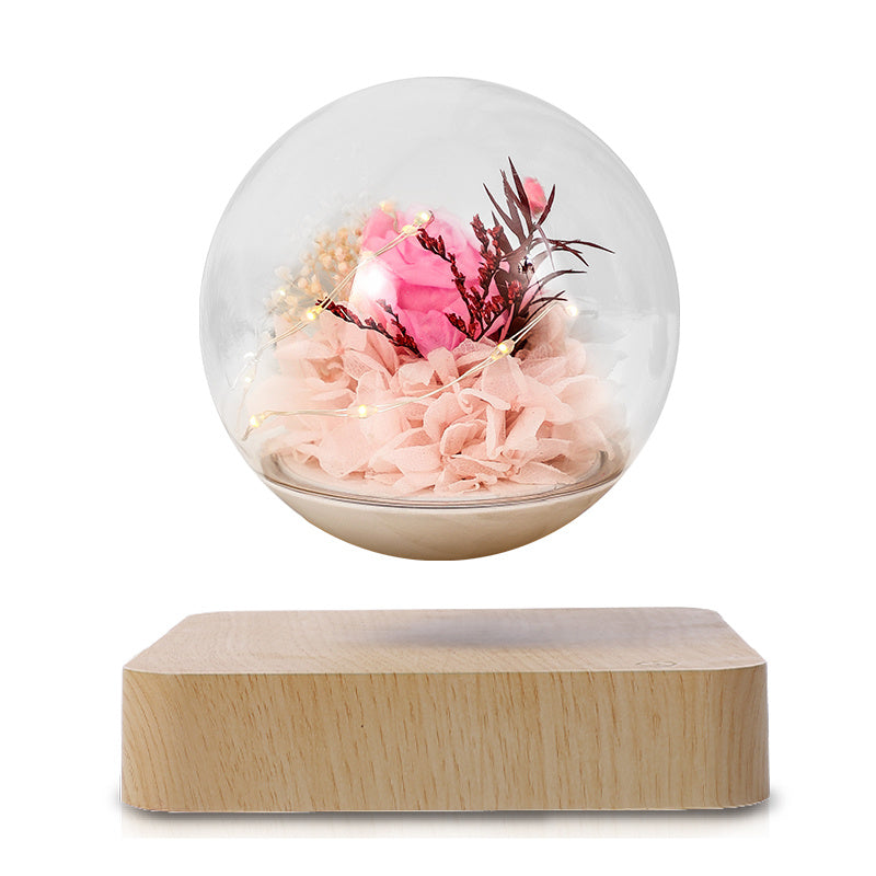 Home Desk Decoration Magnetic Levitation Perpetual Flower Ornament Home Decor dealsniper-net Light wood grain Pink AU