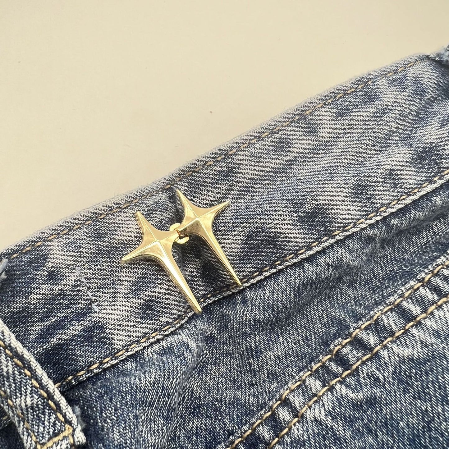 Adjustable Waist Jeans Waist-tight Artifact Button Women DealSniper.net Gold Rhombus