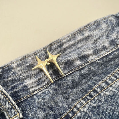Adjustable Waist Jeans Waist-tight Artifact Button Women DealSniper.net Gold Rhombus