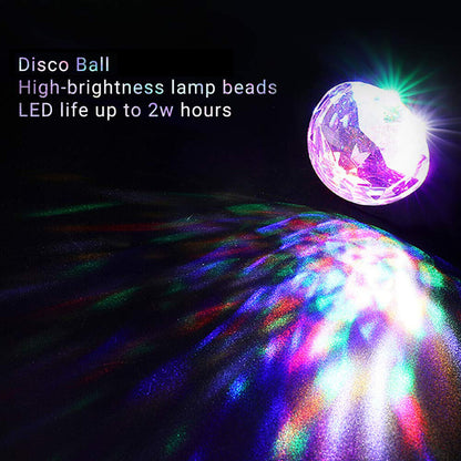 2x USB Mini Disco DJ Ball Car Party Atmospher Light Bar Colorful Sound Activated Home dealsniper-net