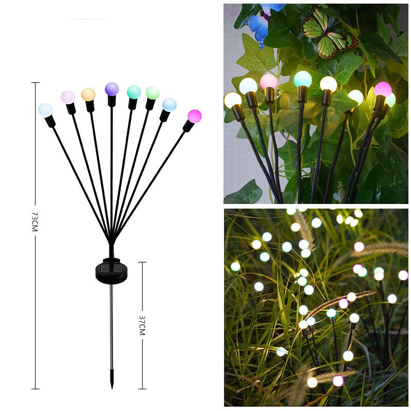 LED Pneumatic Firefly Ground Plug-in Lamp Garden dealsniper-net Colored light 8heads