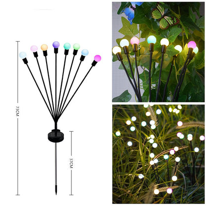 LED Pneumatic Firefly Ground Plug-in Lamp Garden dealsniper-net Colored light 8heads