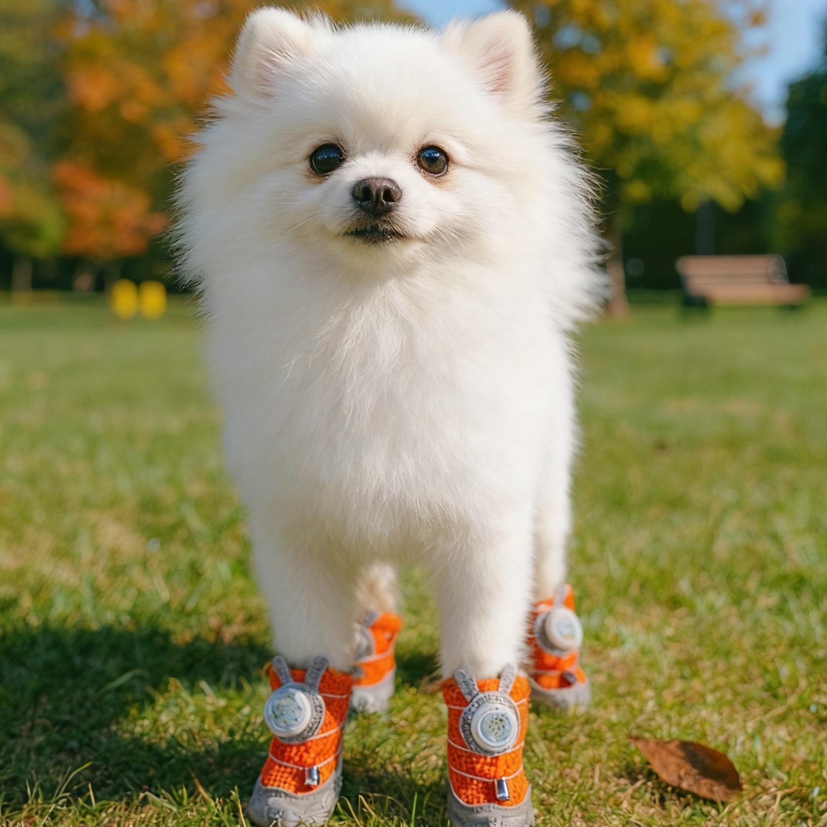 New Glowing Dog Shoes 4PCS LED Light-Up Anti-Slip Paw Protector Pets Gym From House