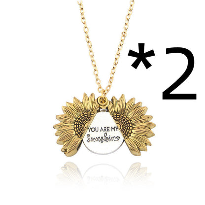 You Are My Sunshine Sunflower Necklace Women Men Women dealsniper-net Gold 2PCS