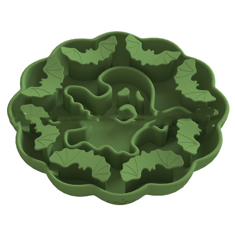 Anti-choke Slow Feeding Anti-tumble Multi-functional Dog Bowl Pets dealsniper-net Pumpkin Green