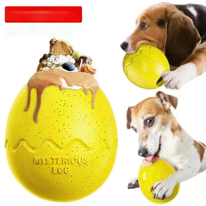 Dog Slow Food Bite-resistant Leakage Food Feeder Dog Toy Pets dealsniper-net Yellow