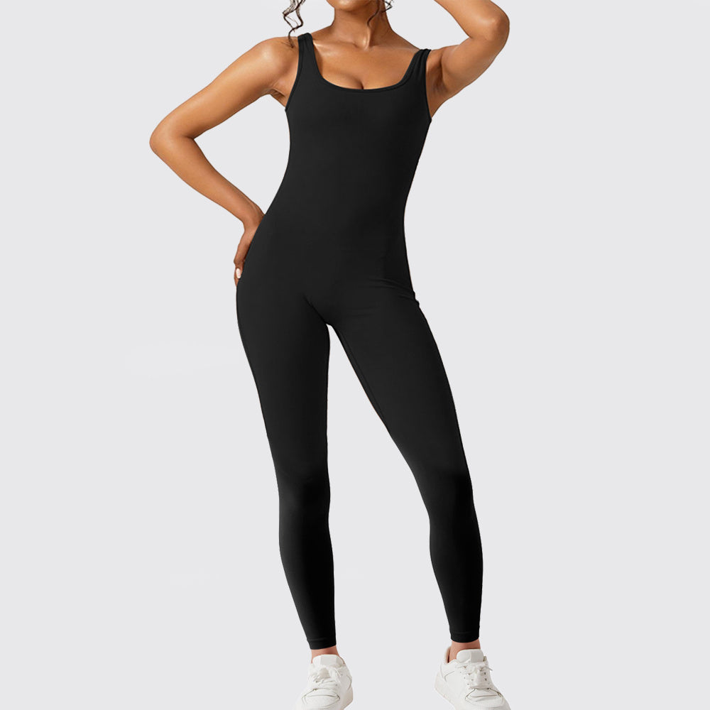 Women Sleeveless Flare Jumpsuits Fitness Yoga Long Pants Women dealsniper-net