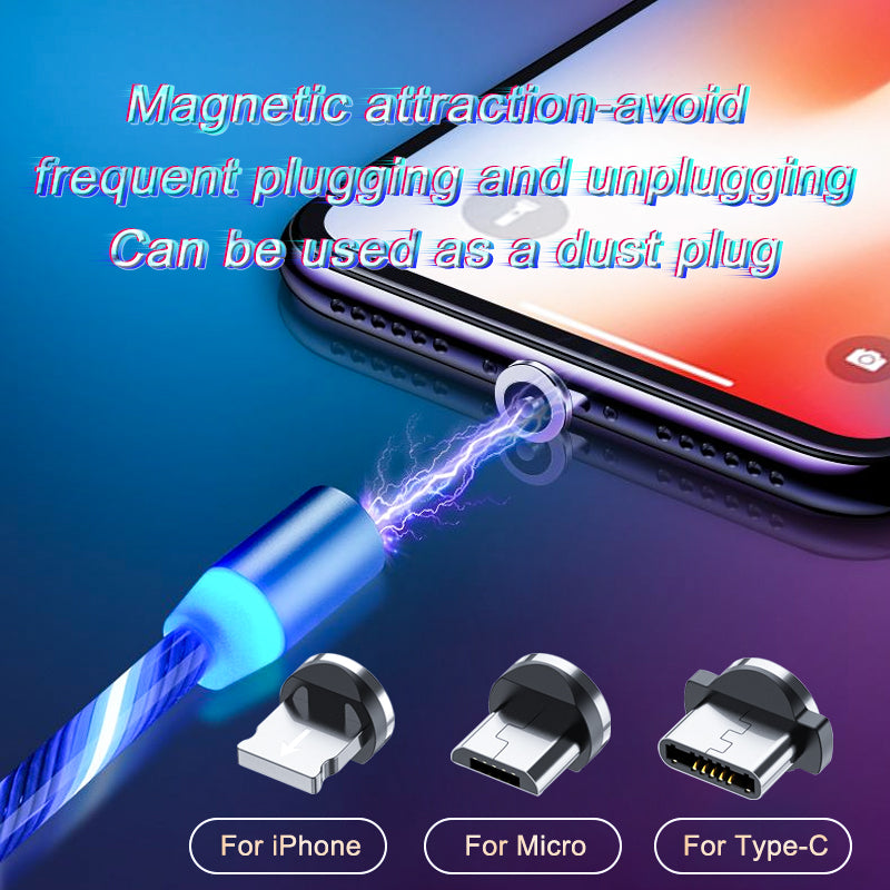 Magnetic Charging Cable Streamer Fast Charging Cable Lighting Phones DealSniper.net Magnetic suction head Android